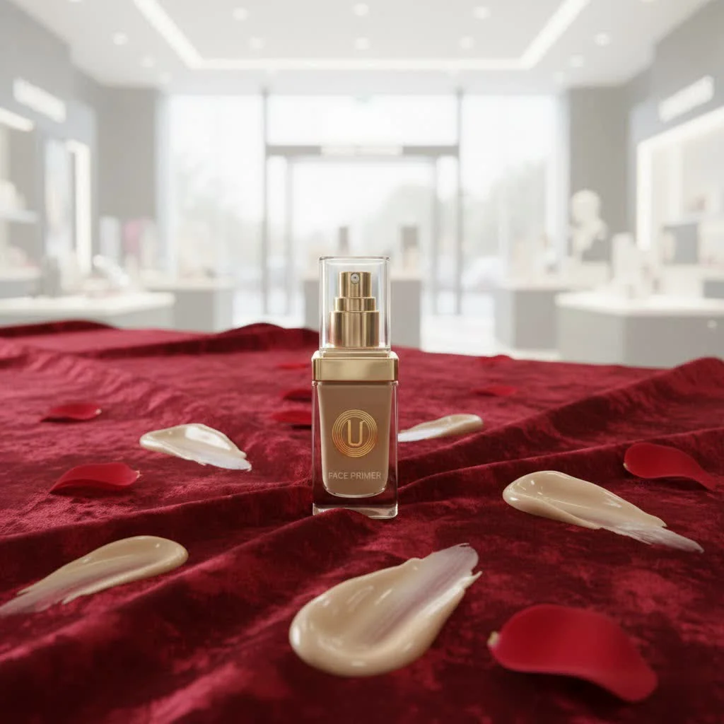 L'Oréal face primer tube and applied product on skin